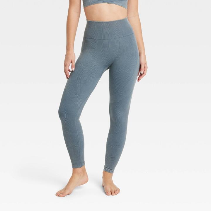 Women's High-rise Ribbed Seamless 7/8 Leggings - Joylab