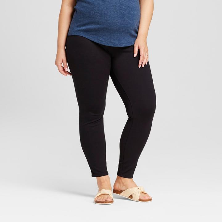 Target Maternity Plus Size Inset Panel Ponte Pants - Isabel Maternity By Ingrid & Isabel Black