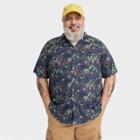 No Brand Pride Adult Plus Size Short Sleeve Woven Button-down Shirt - Floral
