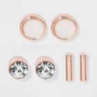 Boxed With Mother Of Pearl Stud Earring Set - A New Day White, Women's
