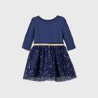 Toddler Girls' Long Sleeve Constellation Tulle Dress - Cat & Jack Navy