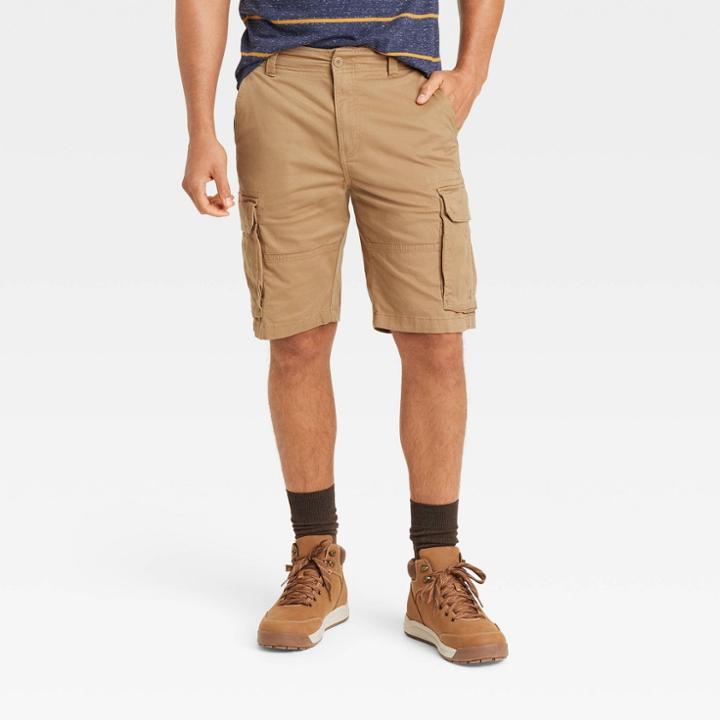Men's 11 Regular Fit Cargo Shorts - Goodfellow & Co Brown