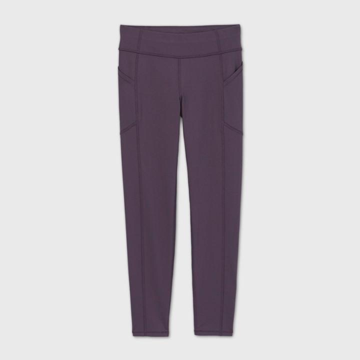 Girls' Cozy Leggings With Pockets - All In Motion Raspberry Purple