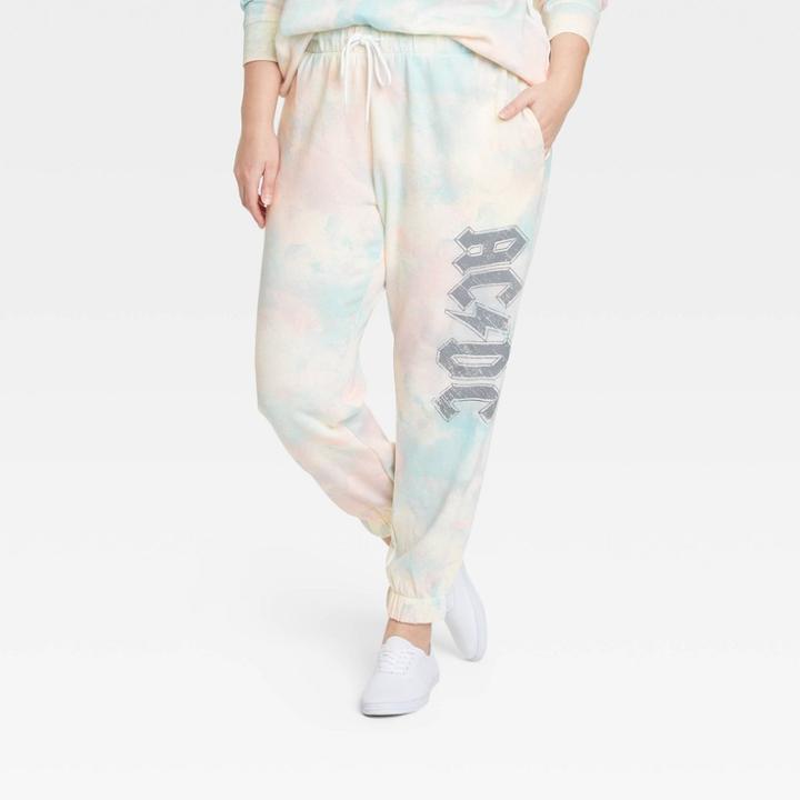 Women's Ac/dc Plus Size Washed Graphic Jogger Pants