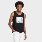 Men's Printed Relaxed Fit Scoop Neck Tank Top - Goodfellow & Co Black