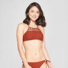Women's Macrame High Neck Bikini Top - Xhilaration Copper