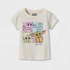 Toddler Girls' Star Wars Baby Yoda Short Sleeve T-shirt - Cream