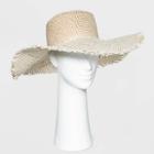 Women's Wide Brim Straw Boater Hat With Fringe - Universal Thread Orange