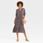 Women's 3/4 Sleeve Dress - Knox Rose Black Floral