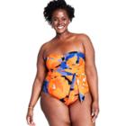 Women's Floral Print Underwire Tie-front One Piece Swimsuit - Tabitha Brown For Target Blue/orange