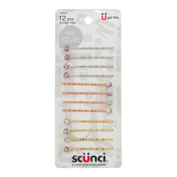 Scunci 5cm Bobby Hair Pin With 7mm Solitaire Rhinestone