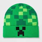 Boys' Minecraft Embroidered Beanie - Green Ofsm
