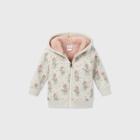 Disney Toddler Girls' Minnie Mouse Sherpa Lined Zip-up Hooded Sweatshirt - Cream