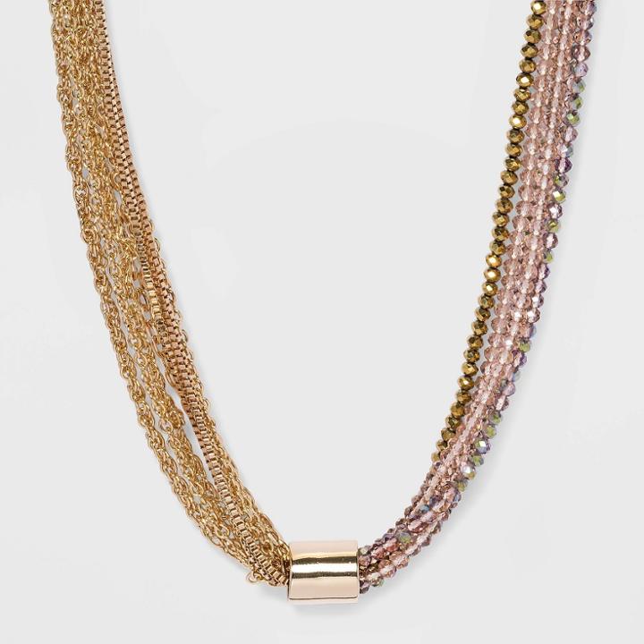 Beaded Tube Chain Necklace - A New Day