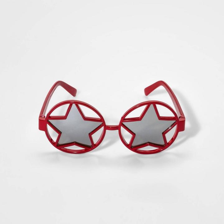 Girls' Round Frame With Star Lens Sunglasses - Cat & Jack Red