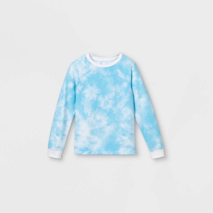 Boys' Tie-dye Pullover Sweatshirt - Cat & Jack Blue/white