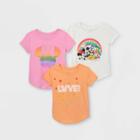 Toddler Girls' 3pk Minnie Mouse Short Sleeve T-shirt - 12m, Orange/pink/white