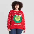 Women's The Grinch Plus Size All Your Sweaters Are Ugly Pullover Sweater - Red