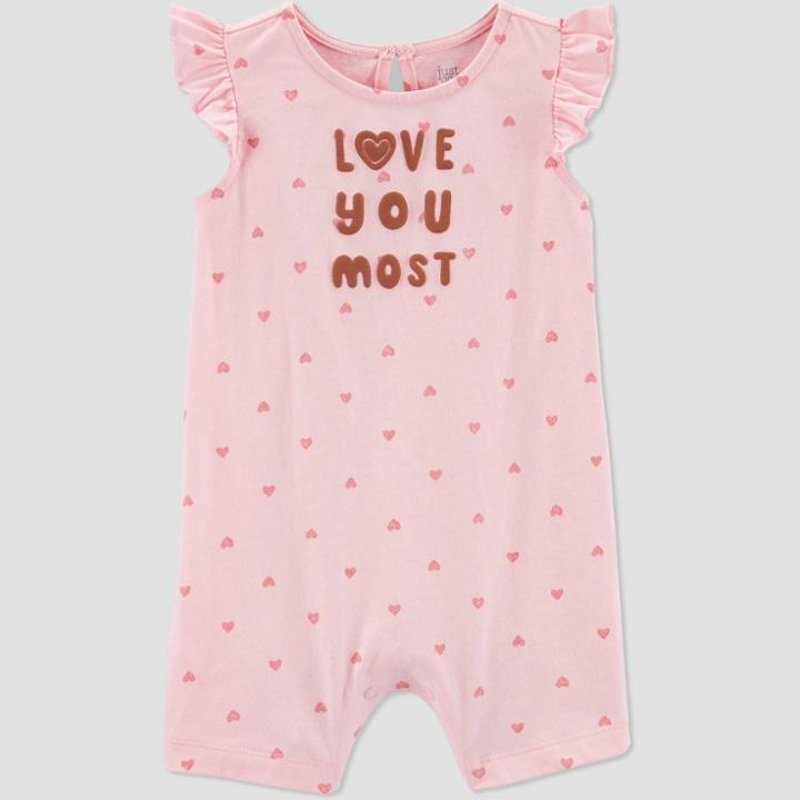 Baby Love You Most Romper - Just One You Made By Carter's Pink Newborn