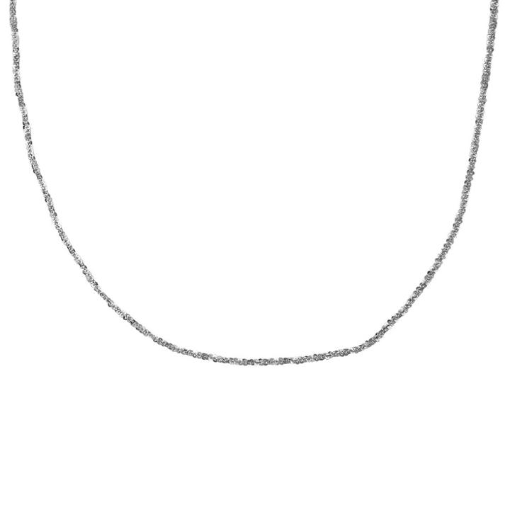 Target Women's Diamond Cut Crystal Like Chain Necklace In Sterling Silver (20),