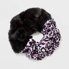 Oversized Faux Fur And Leopard Print Twister - Wild Fable Black/purple