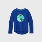 Girls' Long Sleeve Flip Sequin Planet T-shirt - Cat & Jack Blue
