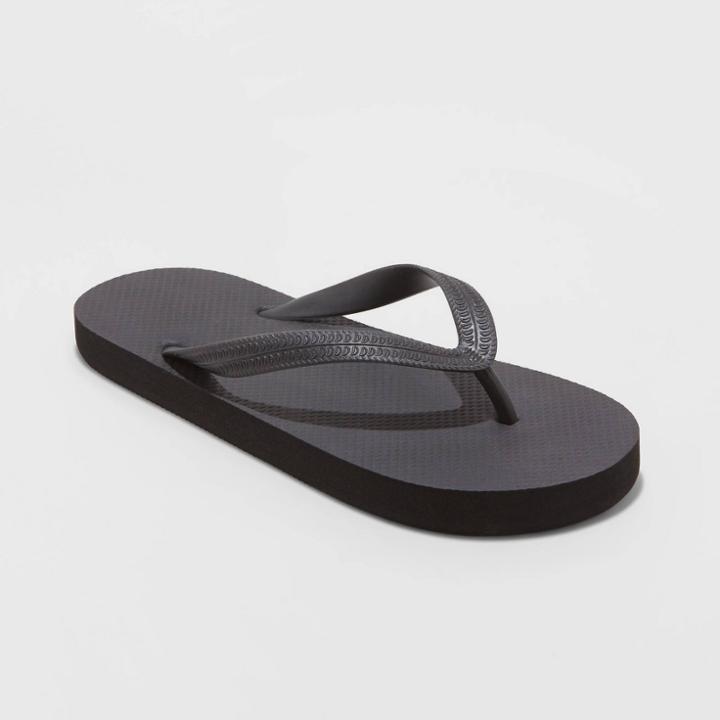 Toddler Boys' Keon Flip Flop Sandals - Cat & Jack Black S, Toddler Unisex,