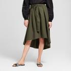 Women's Tie Front Midi Skirt - Who What Wear Olive (green)