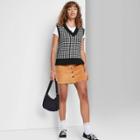 Women's V-neck Printed Sweater Vest - Wild Fable Black Houndstooth