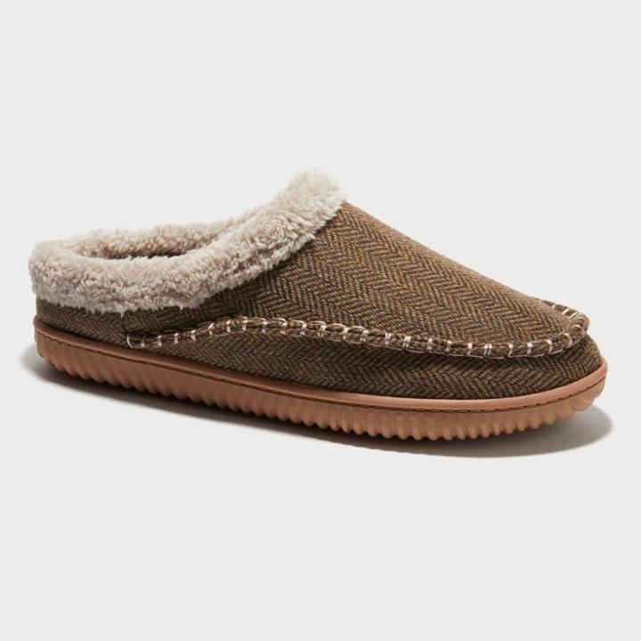 Men's Dluxe By Dearfoams Tripp Twill Clog Slippers - Brown