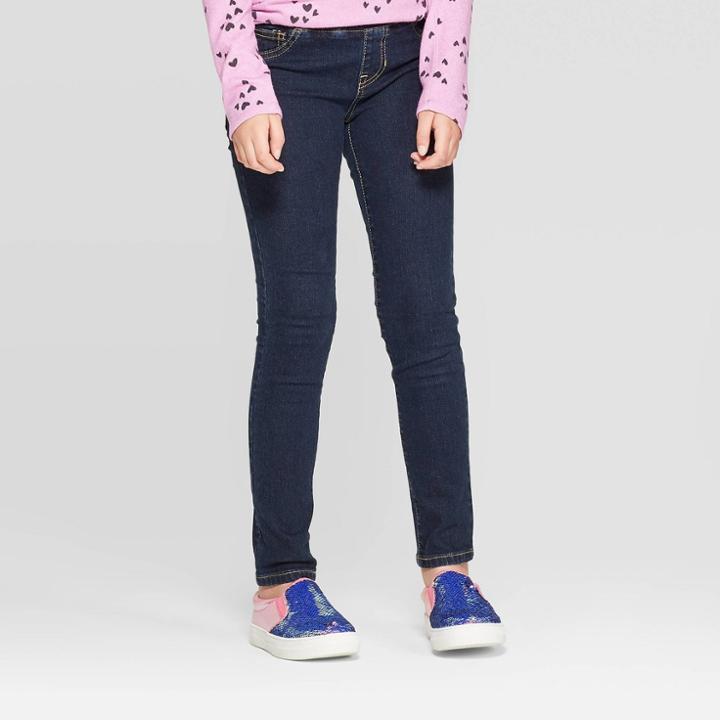 Plus Size Girls' Pull-on Skinny Jeans - Cat & Jack Dark Wash