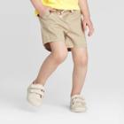 Toddler Girls' Woven Pull-on Shorts - Cat & Jack Khaki 12m, Toddler Girl's, Beige