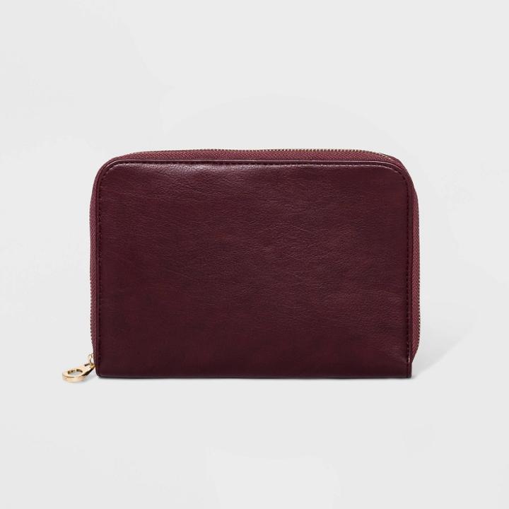 Faux Leather Travel Folio Storage - A New Day Burgundy, Adult Unisex, Red