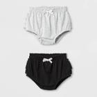 Baby Girls' 2pc Ruffle Bloomer Pull-on Shorts - Cat & Jack Gray/black Newborn
