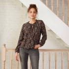 Women's Printed Long Sleeve Top - Knox Rose Black