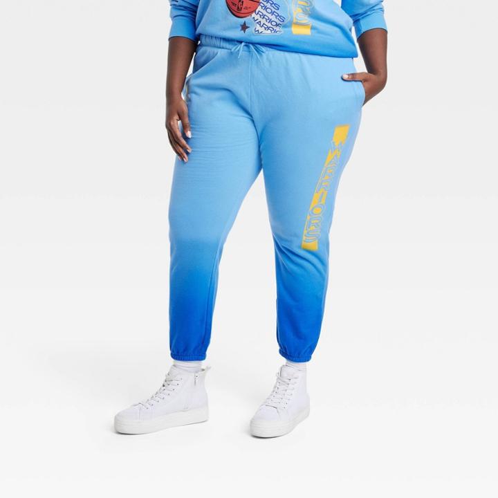 Women's Nba Warriors Plus Size Graphic Jogger Pants - Blue