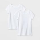 Toddler Girls' Adaptive 2pk Short Sleeve T-shirt - Cat & Jack White