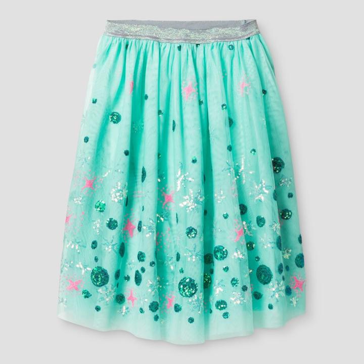 Girls' Tulle Midi Skirt With Sequins - Cat & Jack Aqua