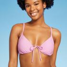 Women's Tie Detail Underwire Bikini Top - Wild Fable Pink