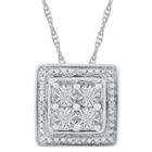 Target Diamond Accent Round White Diamond Square Fashion Pendant In Sterling Silver (i-j,i2-i3), Girl's