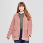 Women's Plus Size Long Sleeve Open Layering Cardigan - Universal Thread Rose (pink) X