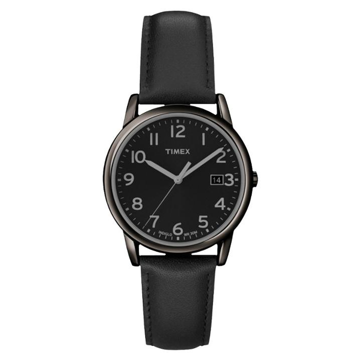 Men's Timex Watch With Leather Strap - Black T2n947jt