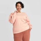 Women's Plus Size Crewneck Sweatshirt - Ava & Viv Coral X, Women's, Pink
