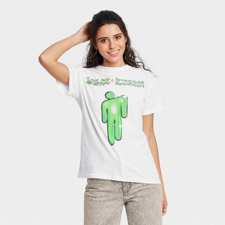 Women's Billie Eilish Symbol Short Sleeve Graphic T-shirt - White