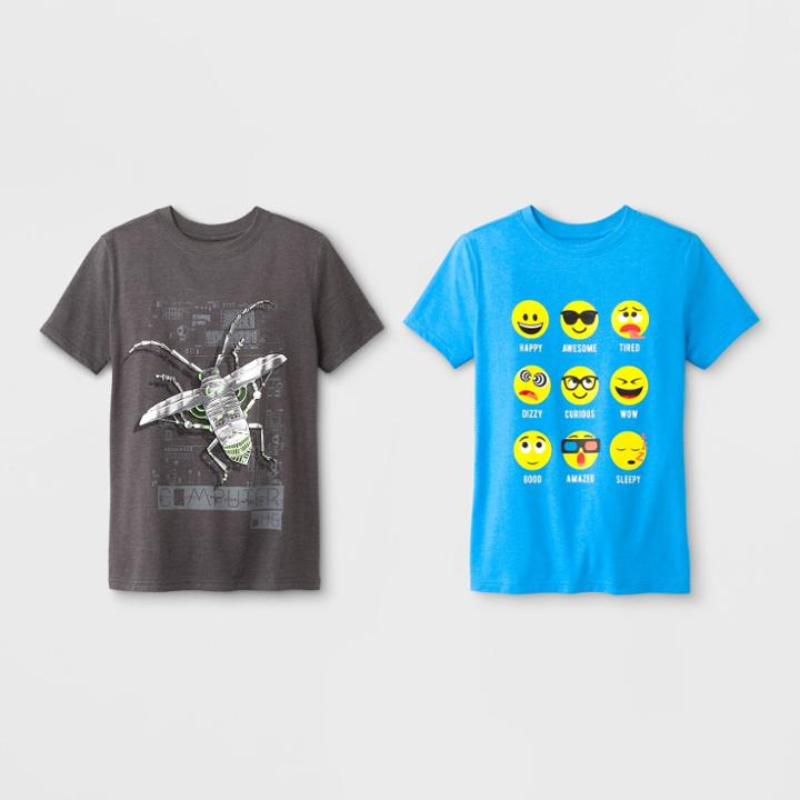 Petiteboys' 2pk Short Sleeve T-shirt - Cat & Jack Blue/gray