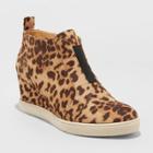 Women's Kolie Leopard Print Heeled Sneakers - A New Day Brown