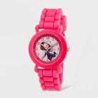 Toddler Girls' Marvel Spider-gwen Plastic Time Teacher Watch - Pink