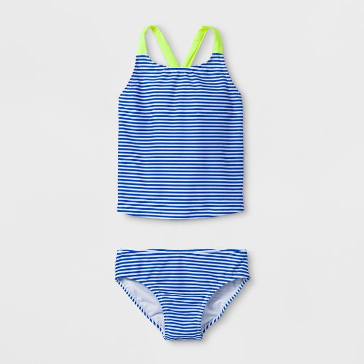 Girls' Mini Stripe Tankini Set - Cat & Jack Blue
