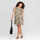 Women's Plus Size Camo Print Sleeveless U-neck Tank Dress - Universal Thread X, Green