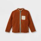 Kids' Sherpa Zip-up Jacket - Cat & Jack Rust Orange